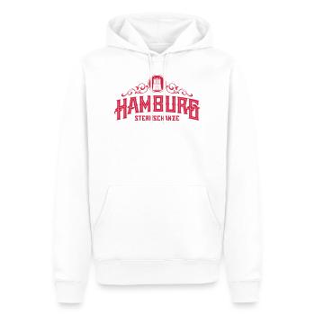 Hamburg Sternschanze Wappen - Männer Premium Bio Hoodie - Weiß - Vorne - Nico (187cm)