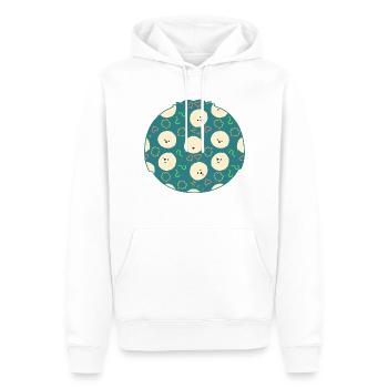 Bichon Frise Chien Emoji - Sweat à capuche Premium bio Homme - blanc - Devant - Nico (187cm)