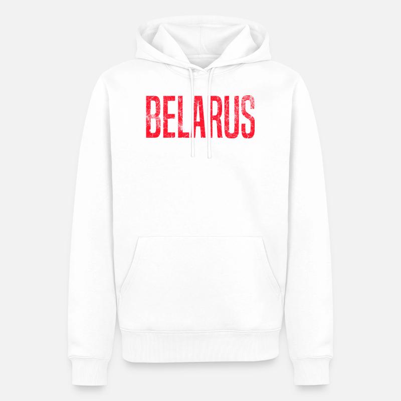 Belarus Biélorussie - Sweat à capuche Premium bio Homme - blanc