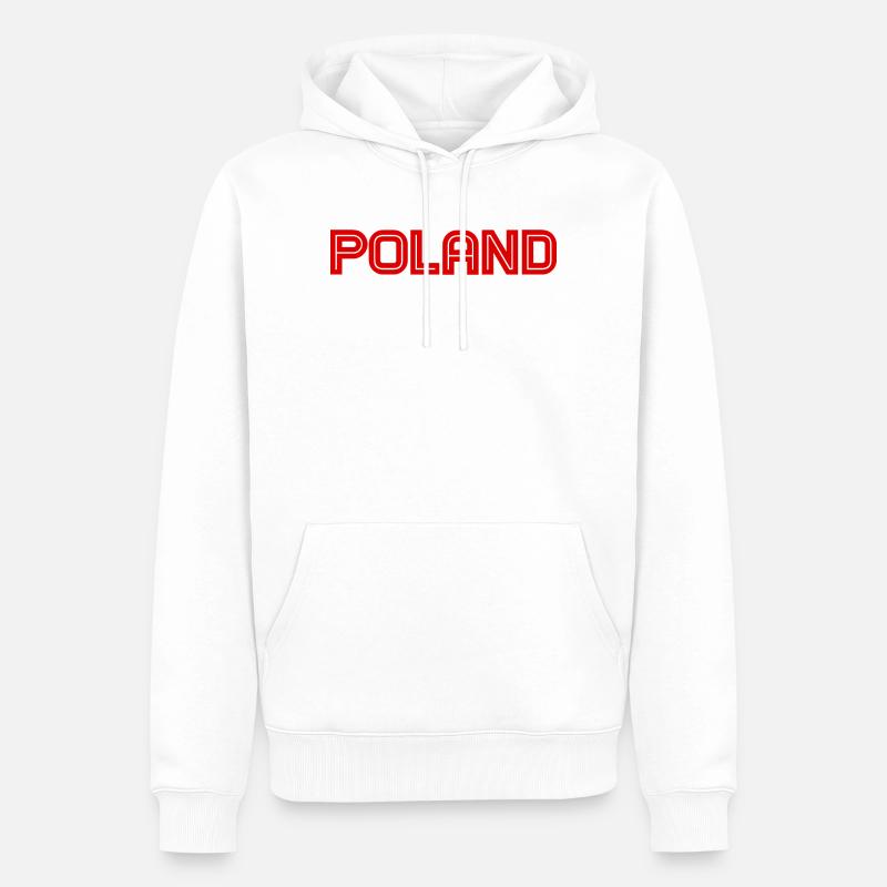 Pologne - Polska - Pologne - Varsovie - Polonais - Sweat à capuche Premium bio Homme - blanc