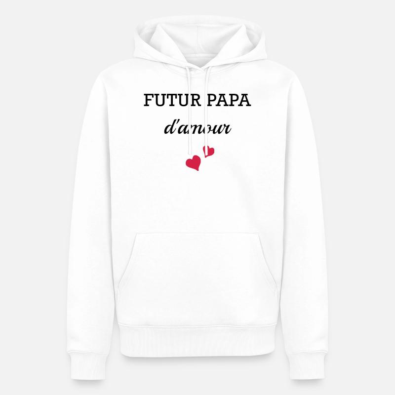 Futur Papa d amour - Sweat à capuche Premium bio Homme - blanc