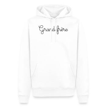 Grand frère - Sweat à capuche Premium bio Homme - blanc - Devant - Nico (187cm)
