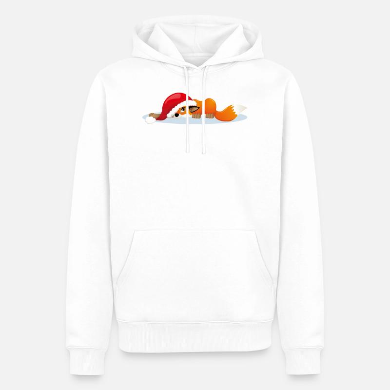 Renard de Noël - Sweat à capuche Premium bio Homme - blanc