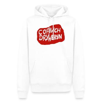 Cofiwch Dryweryn - Männer Premium Bio Hoodie - Weiß - Vorne - Nico (187cm)