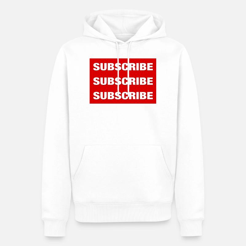 S’abonner s’abonner, toujours s’abonner - Sweat à capuche Premium bio Homme - blanc