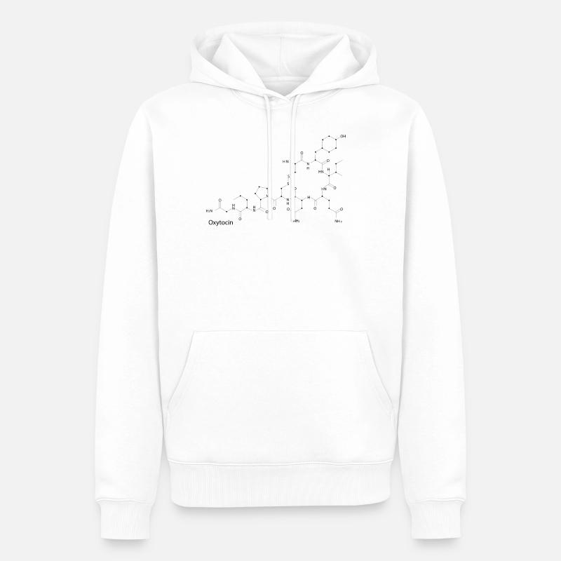Formule développée de l'ocytocine - Sweat à capuche Premium bio Homme - blanc