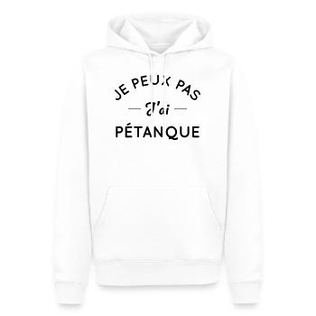 Je peux pas j'ai pétanque - Sweat à capuche Premium bio Homme - blanc - Devant - Nico (187cm)