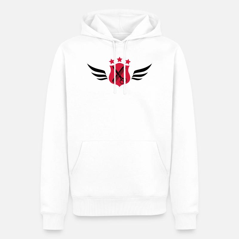 Coiffure - Coiffeur - Coiffeuse - Sweat à capuche Premium bio Homme - blanc