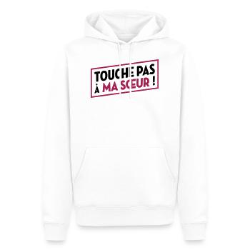 Touche pas à ma sœur ! - Sweat à capuche Premium bio Homme - blanc - Devant - Nico (187cm)