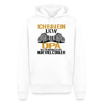 Herren LKW Opa Spricht Lastwagen Trucker - Männer Premium Bio Hoodie - Weiß - Vorne - Nico (187cm)