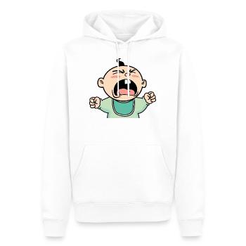 Crying baby cartoon roar screaming angry rage - Men’s Premium Organic Hoodie - white - Front - Nico (187cm)
