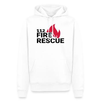 112 firerescue - Sweat à capuche Premium bio Homme - blanc - Devant - Nico (187cm)