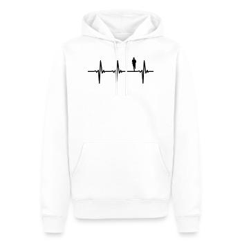Coureur de battement de coeur de marathon - Sweat à capuche Premium bio Homme - blanc - Devant - Nico (187cm)