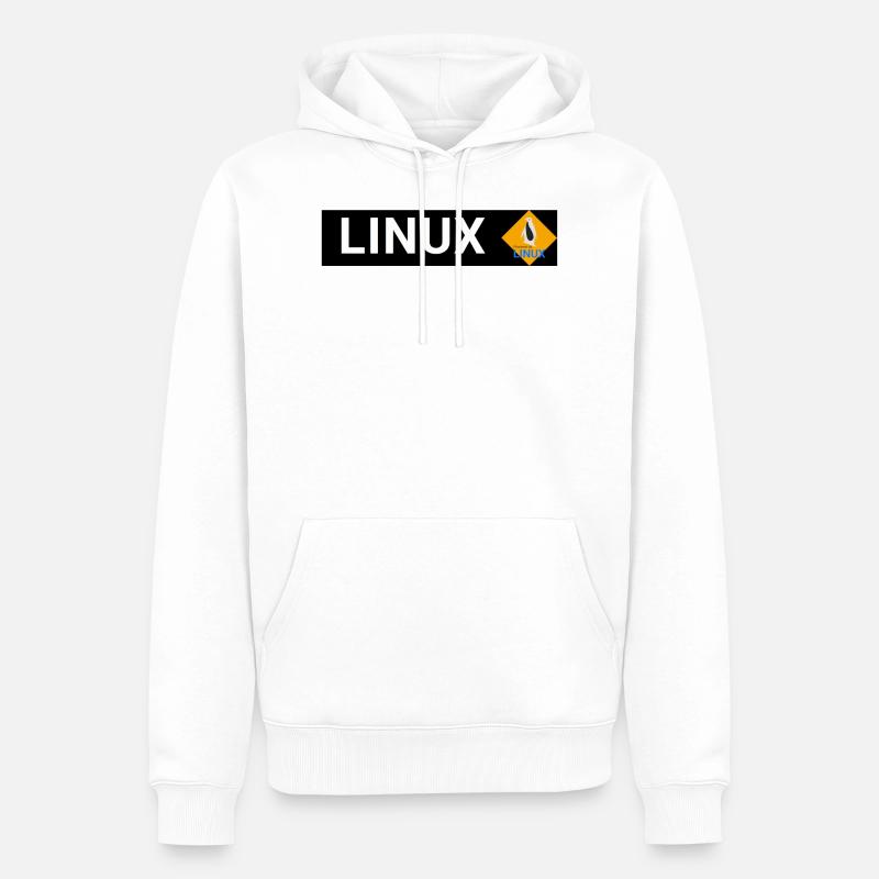 Chemise Linux - Sweat à capuche Premium bio Homme - blanc