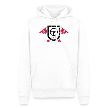 Pilote / Voiture / Camion / Quad - Sweat à capuche Premium bio Homme - blanc - Devant - Nico (187cm)