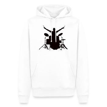 Drums drummer - Men’s Premium Organic Hoodie - white - Front - Nico (187cm)