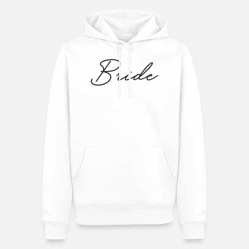 Sposa - Felpa con cappuccio ecologica premium da uomo - bianco