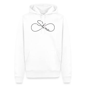 Selina nom prénom - Sweat à capuche Premium bio Homme - blanc - Devant - Nico (187cm)