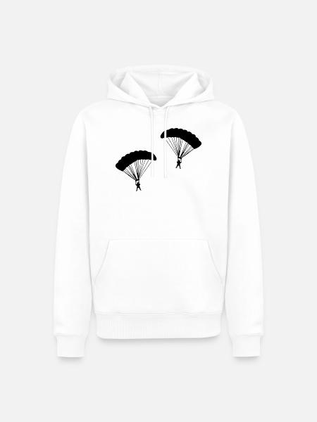 Parachutist - Men’s Premium Organic Hoodie - white