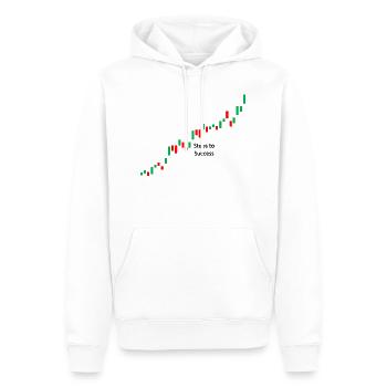 Étapes de négociation - Sweat à capuche Premium bio Homme - blanc - Devant - Nico (187cm)