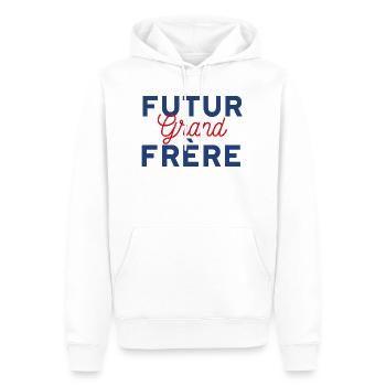 Futur grand frère - Sweat à capuche Premium bio Homme - blanc - Devant - Nico (187cm)