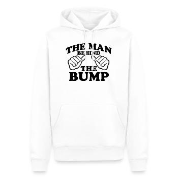 The man behind the bump - Men’s Premium Organic Hoodie - white - Front - Nico (187cm)