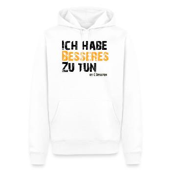 Ich habe Besseres zu tun - Männer Premium Bio Hoodie - Weiß - Vorne - Nico (187cm)