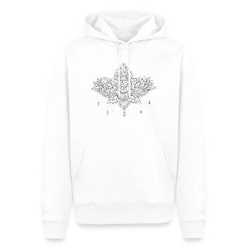 Mandala Underboob - Männer Premium Bio Hoodie - Weiß - Vorne - Nico (187cm)