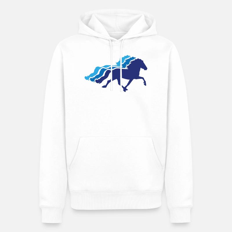 Isländerherde Blau - Männer Premium Bio Hoodie - Weiß