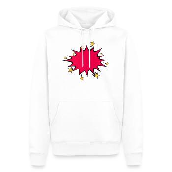 bulle explosion etoile eclate dessin - Sweat à capuche Premium bio Homme - blanc - Devant - Nico (187cm)