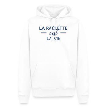La raclette c'est la vie - Sweat à capuche Premium bio Homme - blanc - Devant - Nico (187cm)