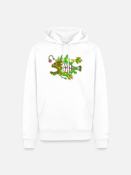 Ich hab die lampe an fisch - Männer Premium Bio Hoodie - Weiß