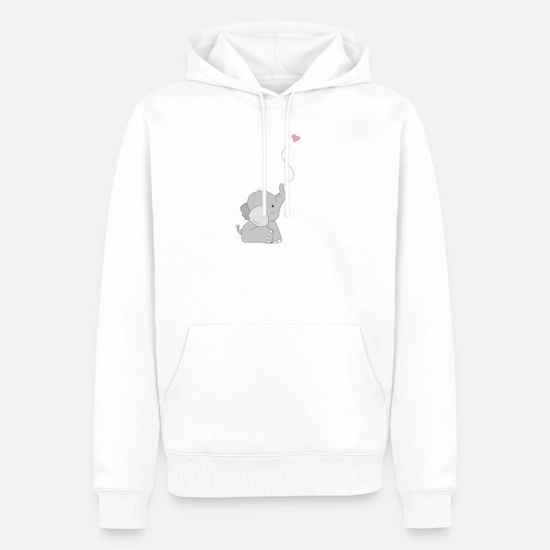 Eddi Elefant - Geschenk - Geschenkidee - Männer Premium Bio Hoodie - Weiß