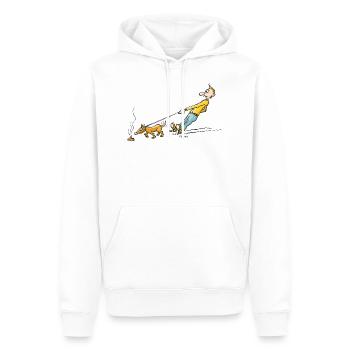 Hundekot - Männer Premium Bio Hoodie - Weiß - Vorne - Nico (187cm)