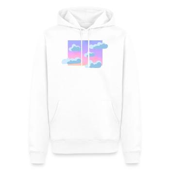 Pastell Wolkenhimmel - Männer Premium Bio Hoodie - Weiß - Vorne - Nico (187cm)