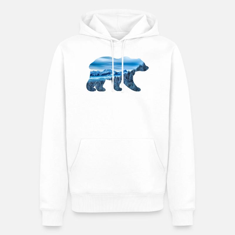 Animaux de Saisons - Edition Hiver - Sweat à capuche Premium bio Homme - blanc