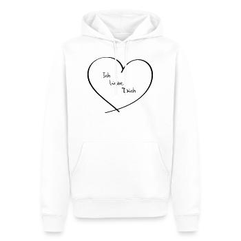 Ich liebe Dich - Männer Premium Bio Hoodie - Weiß - Vorne - Nico (187cm)