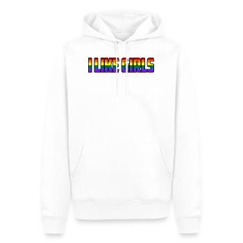 J'aime les filles LGBTQ Lesbian Pride Rainbow Gift - Sweat à capuche Premium bio Homme - blanc - Devant - Nico (187cm)