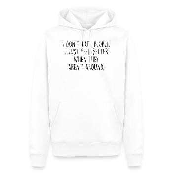 I DO NOT HATE PEOPLE - Men’s Premium Organic Hoodie - white - Front - Nico (187cm)