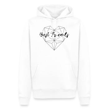 Best Friends Herz geometrisch - Männer Premium Bio Hoodie - Weiß - Vorne - Nico (187cm)