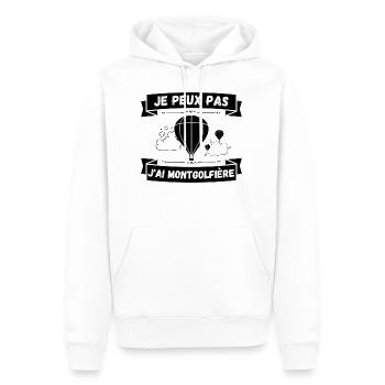 Je peux pas j'ai montgolfière - Sweat à capuche Premium bio Homme - blanc - Devant - Nico (187cm)