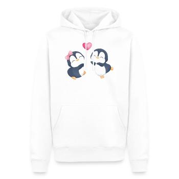Les pingouins dans l’amour - Sweat à capuche Premium bio Homme - blanc - Devant - Nico (187cm)