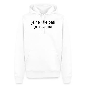 Je ne râle pas je m'exprime - Sweat à capuche Premium bio Homme - blanc - Devant - Nico (187cm)