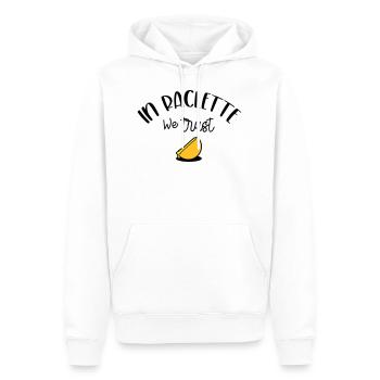 In Raclette We Trust - Sweat à capuche Premium bio Homme - blanc - Devant - Nico (187cm)