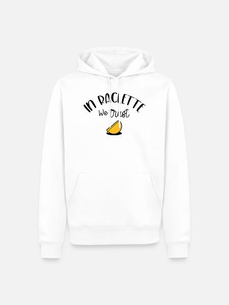 In Raclette We Trust - Men’s Premium Organic Hoodie - white