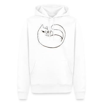 Chat méchant chat ami chat - Sweat à capuche Premium bio Homme - blanc - Devant - Nico (187cm)