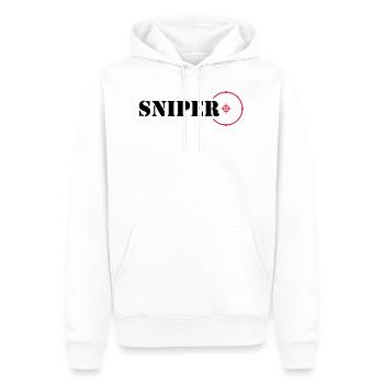 Sniper - Sweat à capuche Premium bio Homme - blanc - Devant - Nico (187cm)