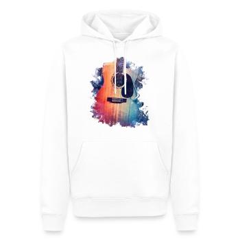 Guitare acoustique Guitare Guitare Acoustic Guitar Musique - Sweat à capuche Premium bio Homme - blanc - Devant - Nico (187cm)