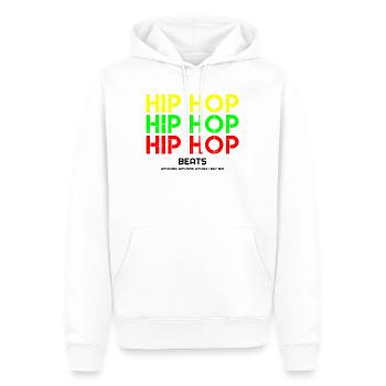 Hip Hop, J’adore hip hop, hip hop hoodies, hip hop - Sweat à capuche Premium bio Homme - blanc - Devant - Nico (187cm)