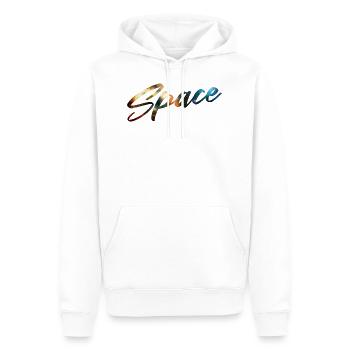 SPACE SPACE 2D - Männer Premium Bio Hoodie - Weiß - Vorne - Nico (187cm)